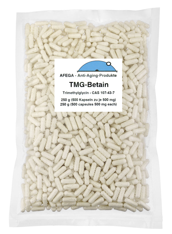 250 g betaine/TMG capsules 500 capsules of 500 mg each) - to be taken as a precaution when consuming NMN