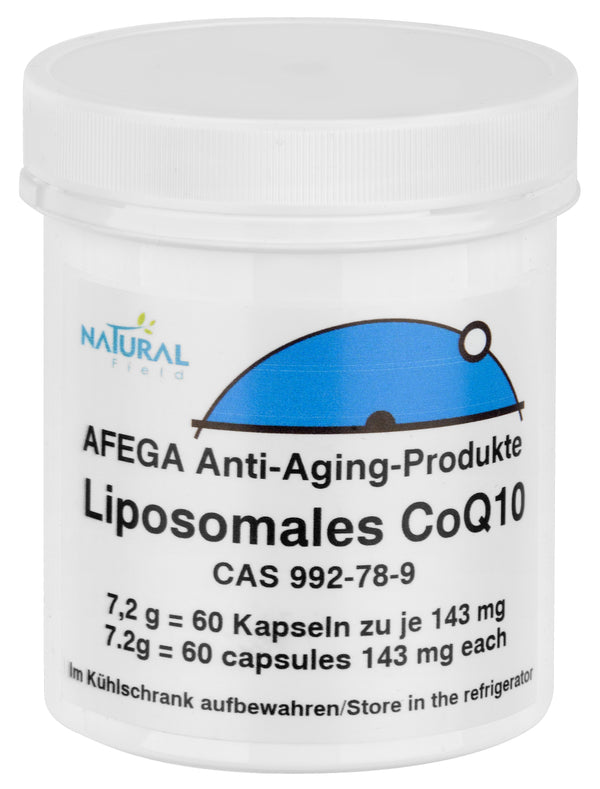 Pó lipossomal de coenzima AFEGA® Q10 - 60 cápsulas de 143 mg cada (=100 mg de Q10 puro)